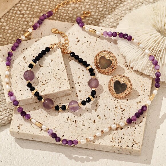 🖤 Artisan Original Design Vintage Black Mother of Pearl Heart Studs | S925 - Picture 10 of 11